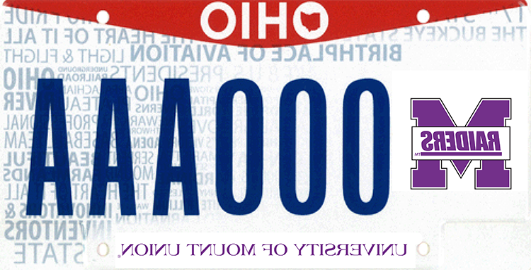 Mount Union Specialty License Plate